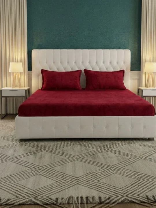 Solid Bedsheet with 2 Pillow Covers