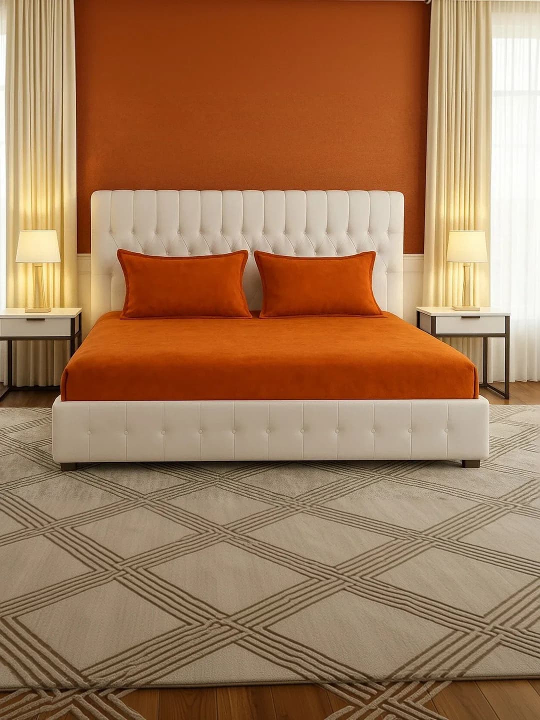 Solid Bedsheet with 2 Pillow Covers