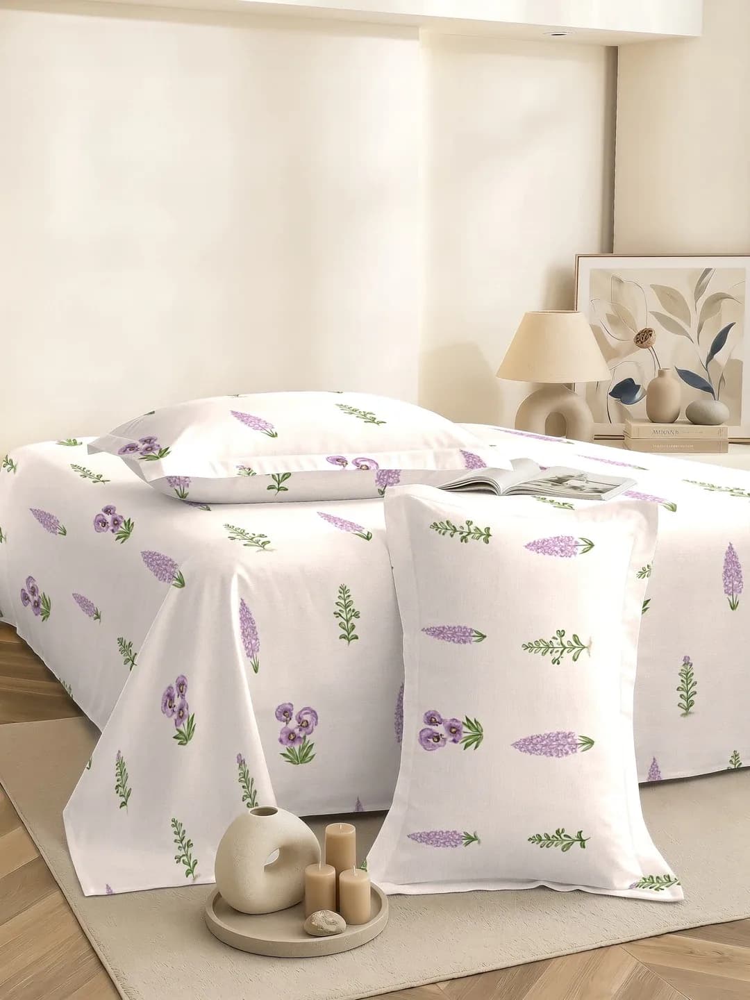PETAL 180TC PERCALE SUPER KING BEDDING SET - ROSE GOLD