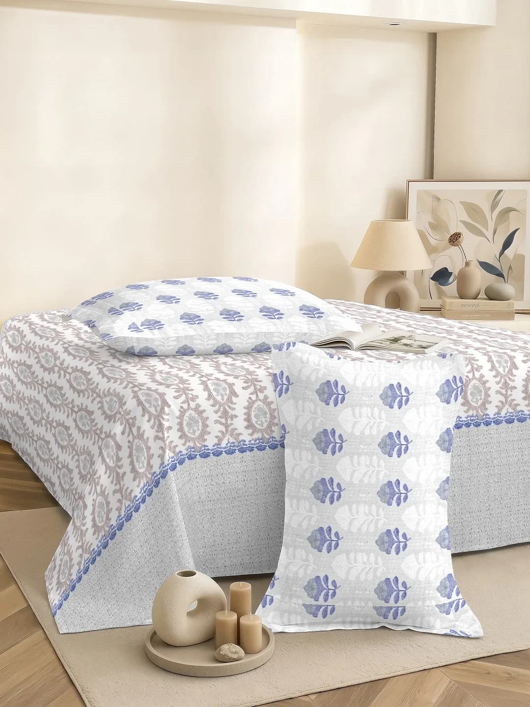 VERA 200 TC 100% PURE COTTON 3PC KING BEDDING SET