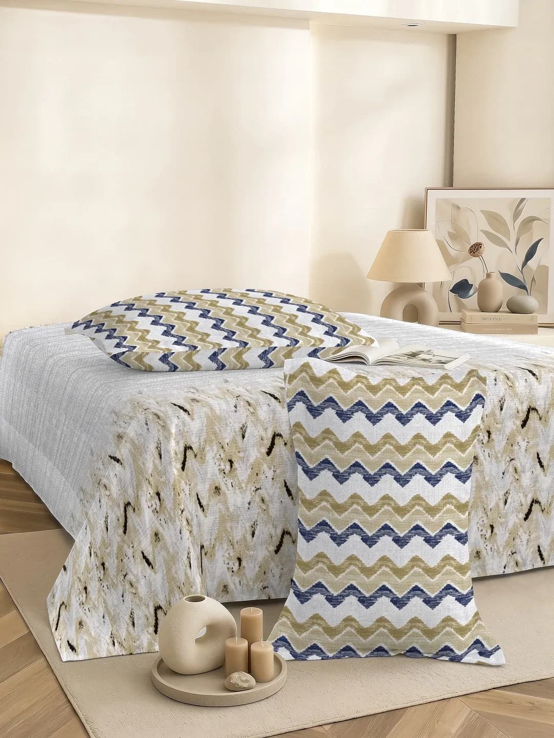 VERA 200 TC 100% PURE COTTON 3PC KING BEDDING SET
