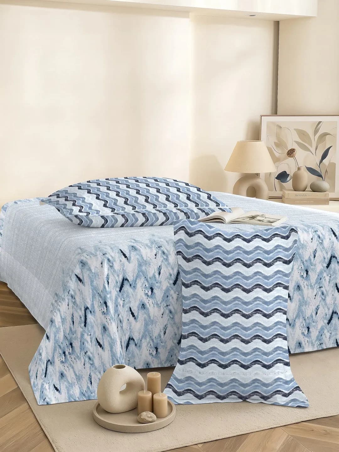 VERA 200 TC 100% PURE COTTON 3PC KING BEDDING SET