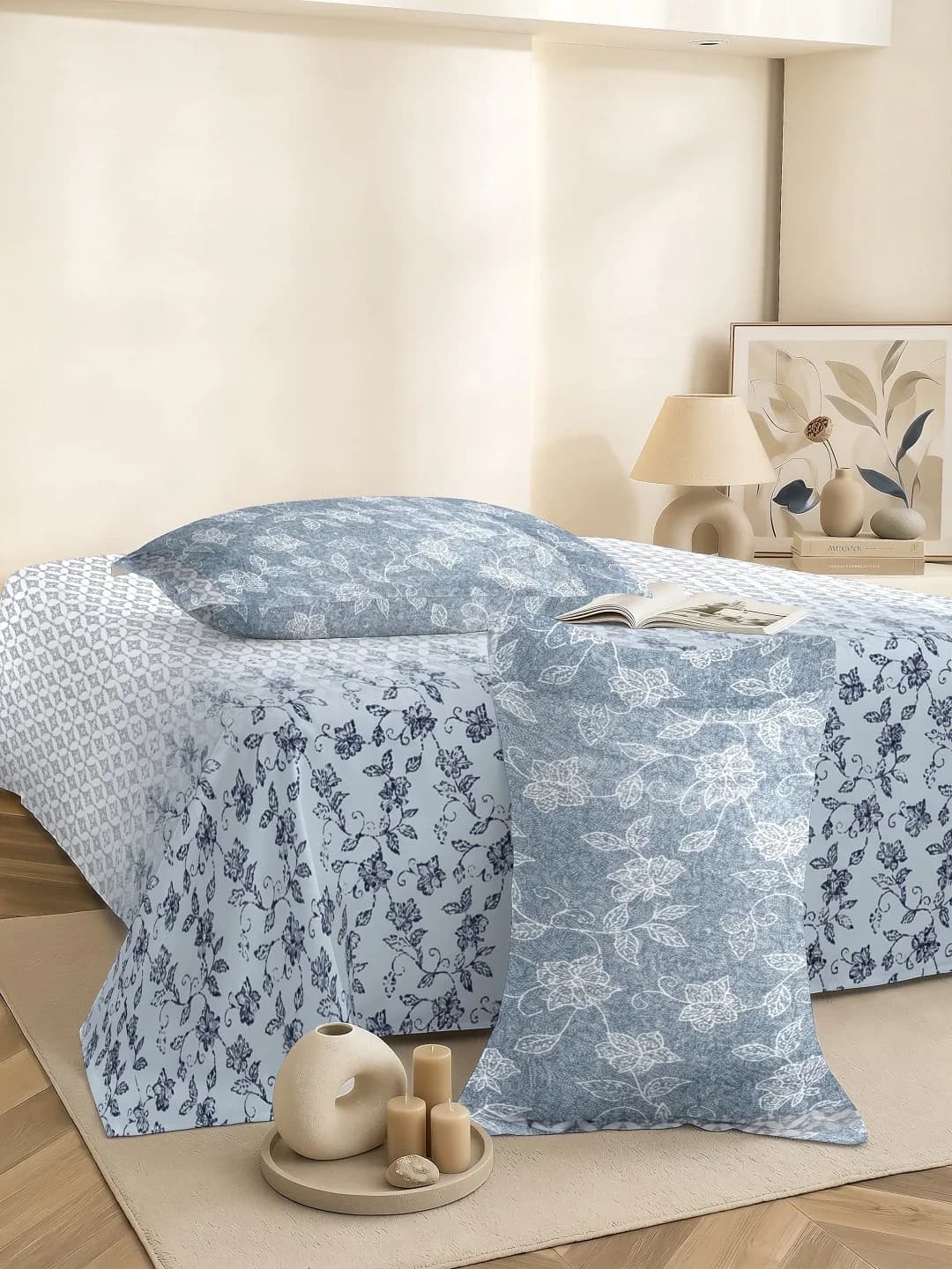 VERA 200 TC 100% PURE COTTON 3PC KING BEDDING SET