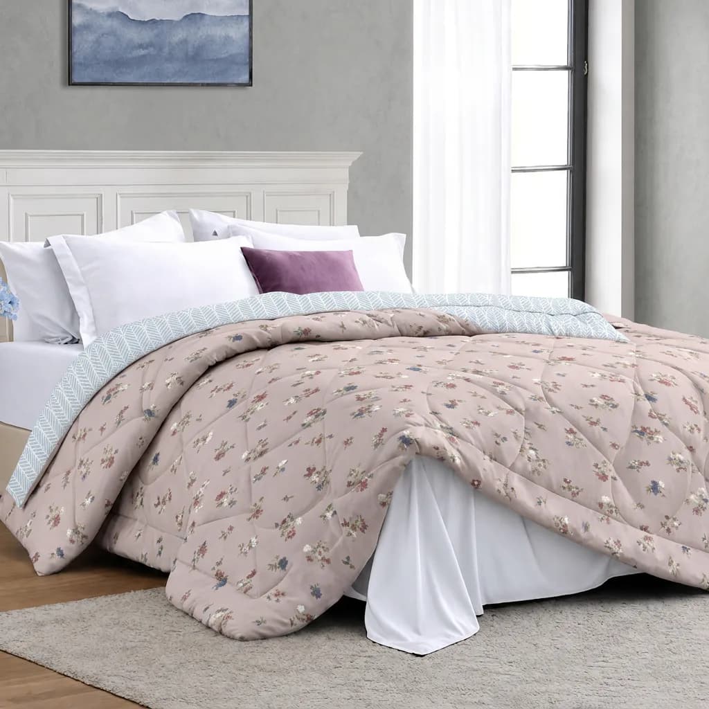 Rome 250GSM Printed Reversible Queen Comforter